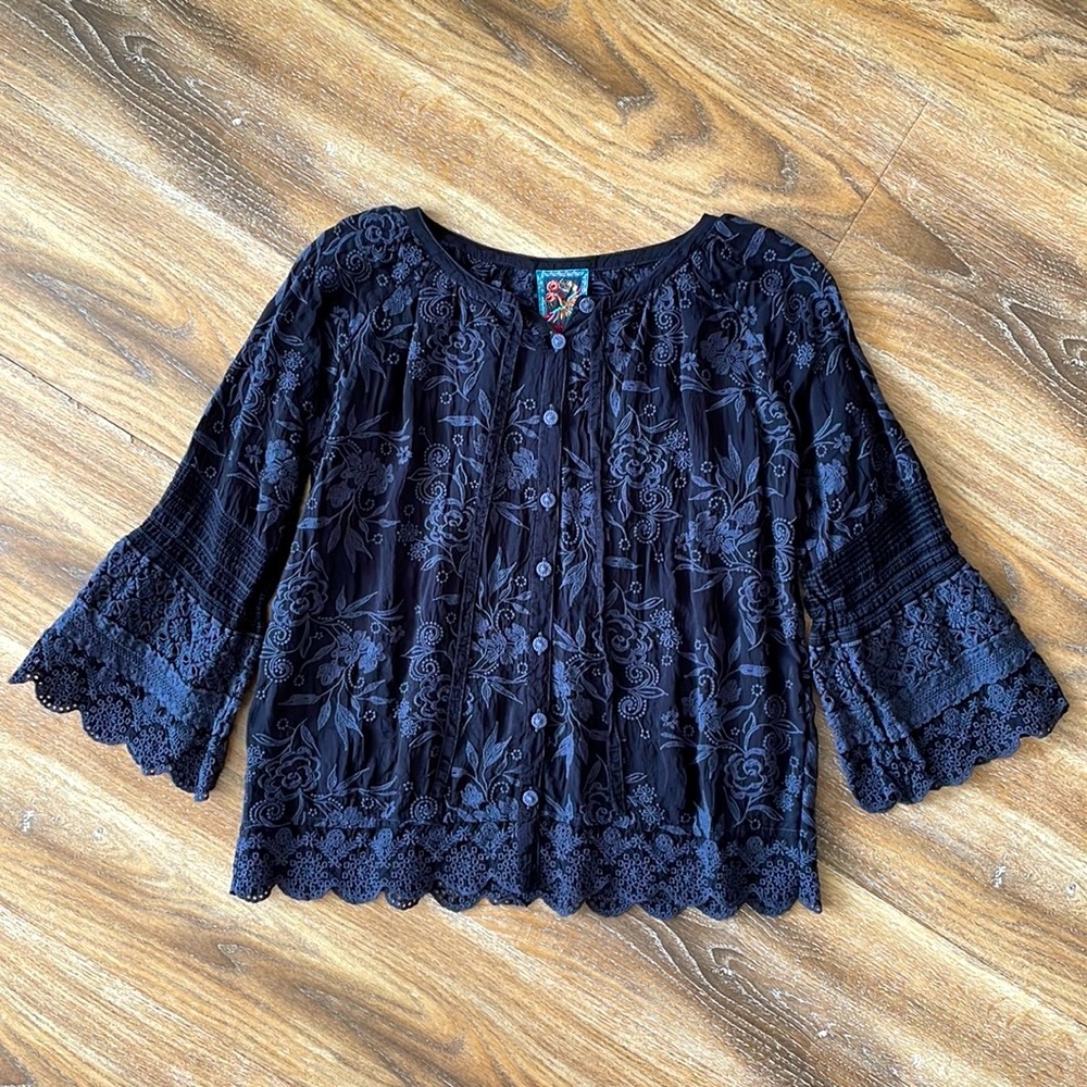 Johnny Was Tora Embroidered Blouse